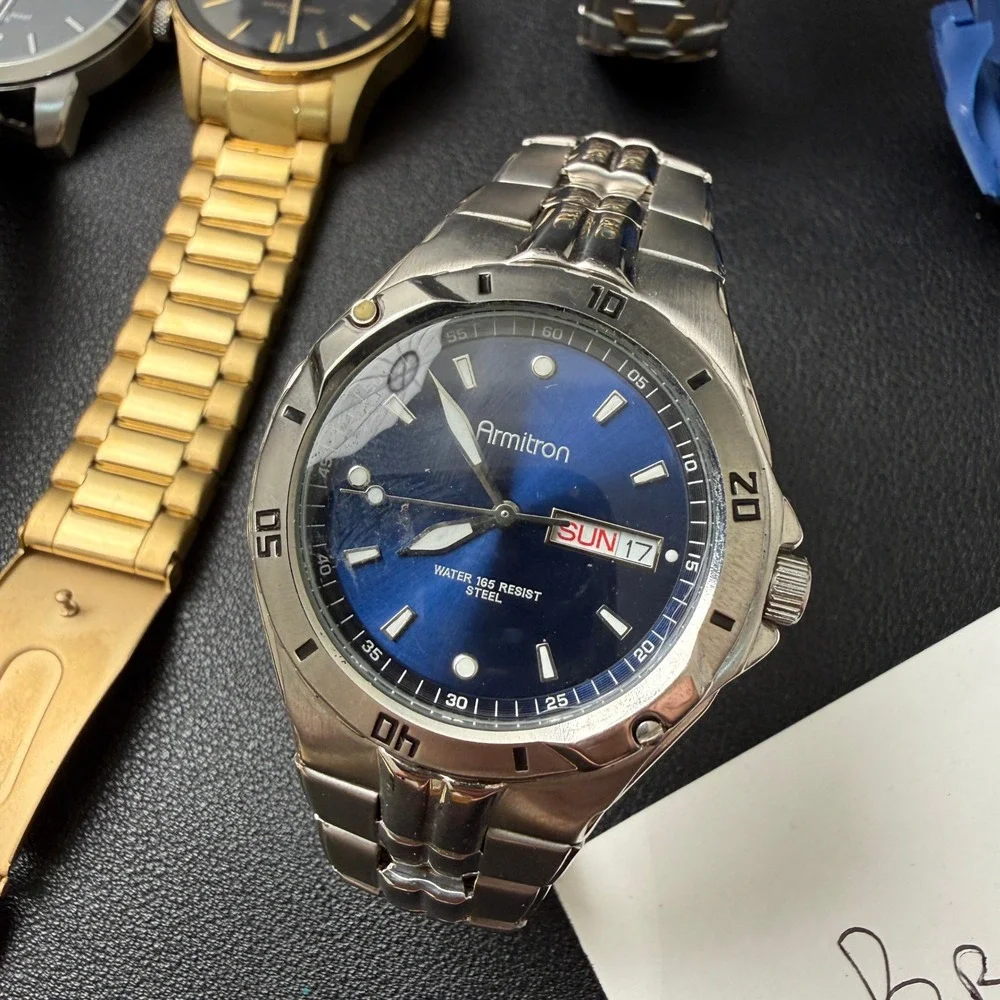 Set of 5 Armitron Men's Analog & Digital Watches‎ BROKEN FOR PARTS 20/5489SV 20